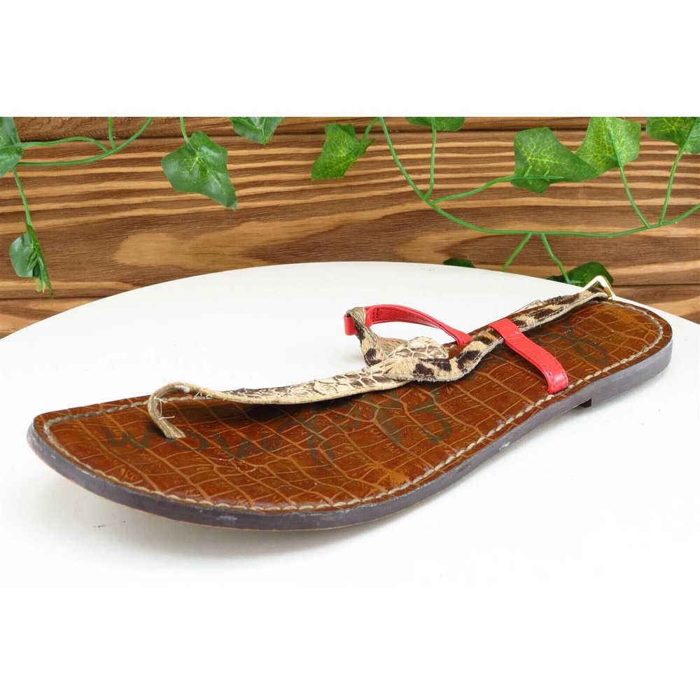 Sam Edelman Sz‎ 9 M Brown Thong Leather Women Sandals Gigi